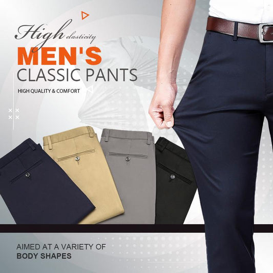 לקנות 2 משלוח חינם-מכנסי חליפה קלאסיים לגברים במתח גבוה